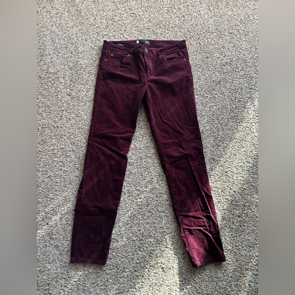 Kut from the Kloth Diana fab an skinny high cut Maroon Corduroy Trousers